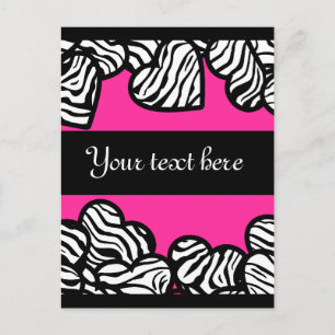Zebra hearts Design Postcard