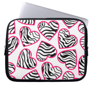 Zebra hearts Laptop Sleeve
