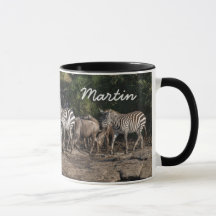 Zebra Herd Personalise Name Black Interior Gift
