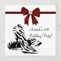 Zebra High Heels Womans 21st Birthday Party