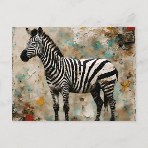 Zebra Horizontal Collage Postcard