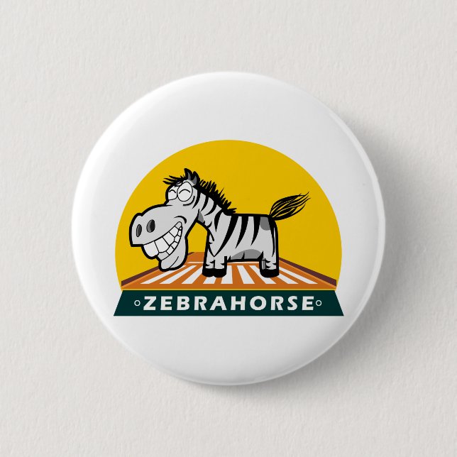 Zebra Horse 6 Cm Round Badge (Front)
