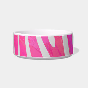 Zebra Hot Pink and White Print Bowl