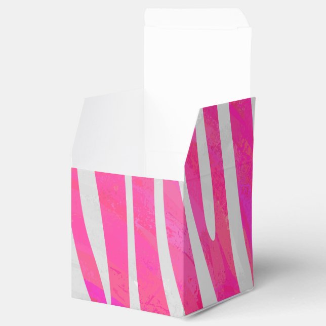 Zebra Hot Pink and White Print Favour Box (Opened)
