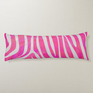 Zebra Hot Pink and White Silhouette Body Cushion
