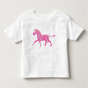 Zebra Hot Pink and White Silhouette Toddler T-Shirt