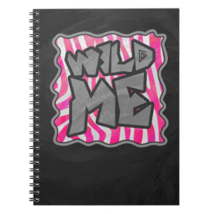 Zebra Hot Pink and White Wild Me Notebook