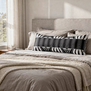 Zebra Illusion - Modern Abstrakt Schwarz-Weiß Body Cushion