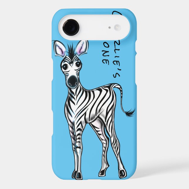 Zebra illustration- blue Case-Mate iPhone case (Back)