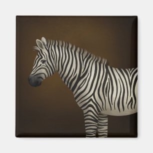 Zebra Illustration Exotic Wildlife Magnet