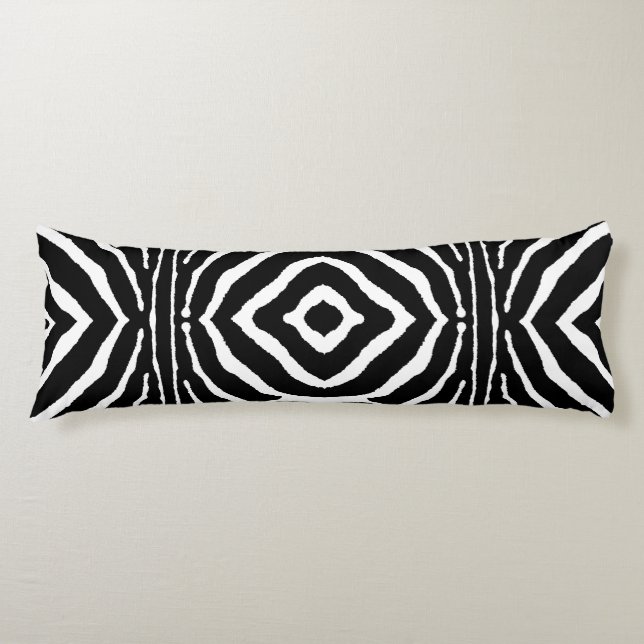 Zebra in Black and White Body Cushion (Front)