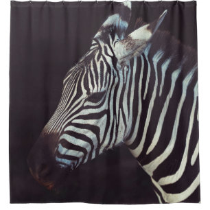 ZEBRA IN SHALLOW FOCUS LENS SHOWER CURTAIN