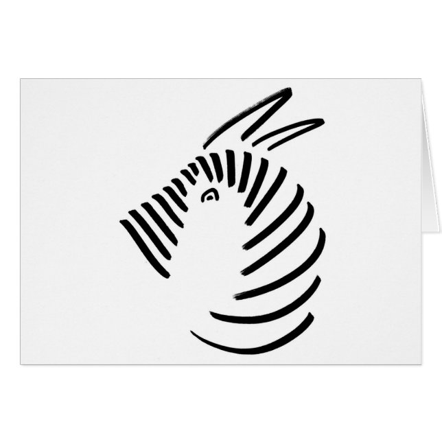 Zebra in simple black-on-white design (Front Horizontal)