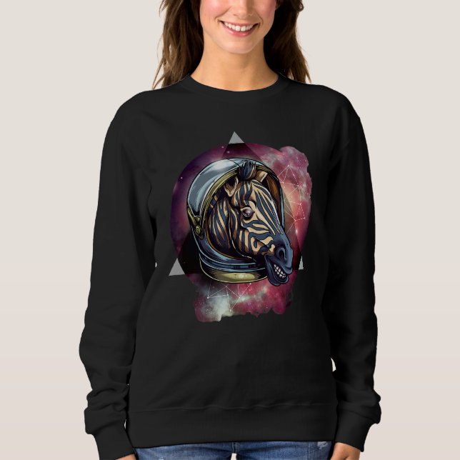 Zebra In Space   For Mum Dad And Kids Sweatshirt (Front)