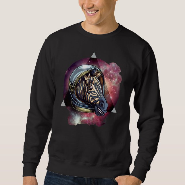 Zebra In Space   For Mum Dad And Kids Sweatshirt (Front)
