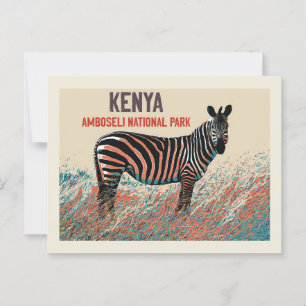 Zebra in the Amboseli National Park, Kenya Postcard