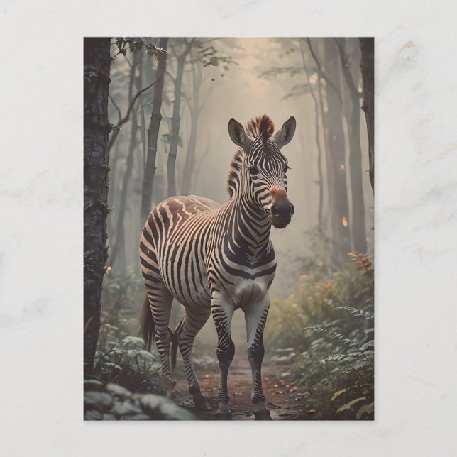 Zebra in the Forest Postcard (Front)