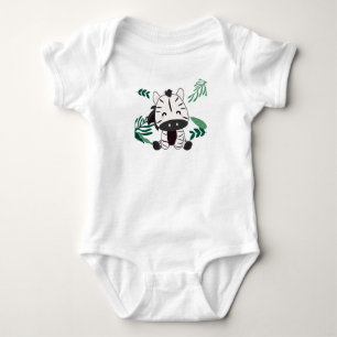 Zebra In The Jungle Sweet Animals For Children Baby Bodysuit
