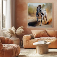 Zebra in the Wild Dramatic Sunset Safari Art