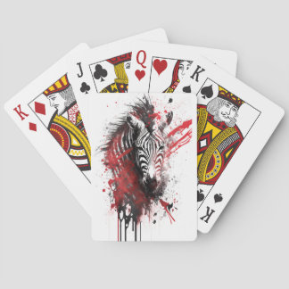 Zebra Ink Painting Playing Cards