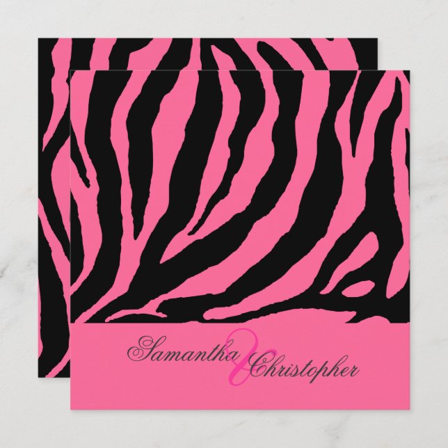 ZEBRA INVITATIONS / DIY COLOR (Front/Back)