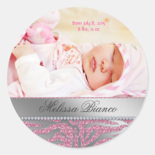 Zebra Jewellery Baby Girl Sticker Pink Silver