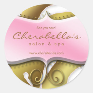 Zebra Jewerly Sticker Pink Gold Salon Spa