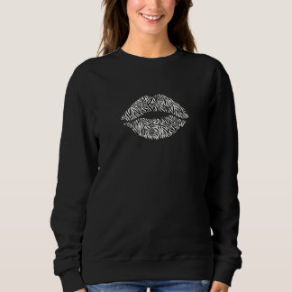 Zebra Kiss On The Way Sexy Lips & Cool 80s Retro P Sweatshirt