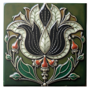 Zebra Lily in Bloom Ceramic Tile