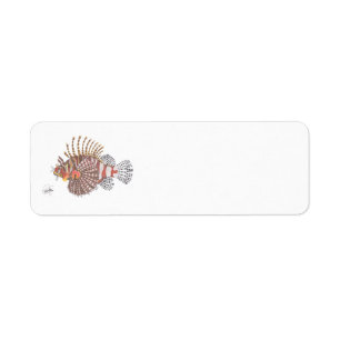 ZEBRA LIONFISH RETURN ADDRESS LABEL