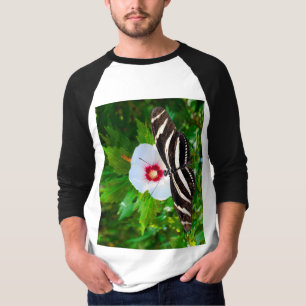 Zebra longwing butterfly on a Hibiscus Red T-Shirt