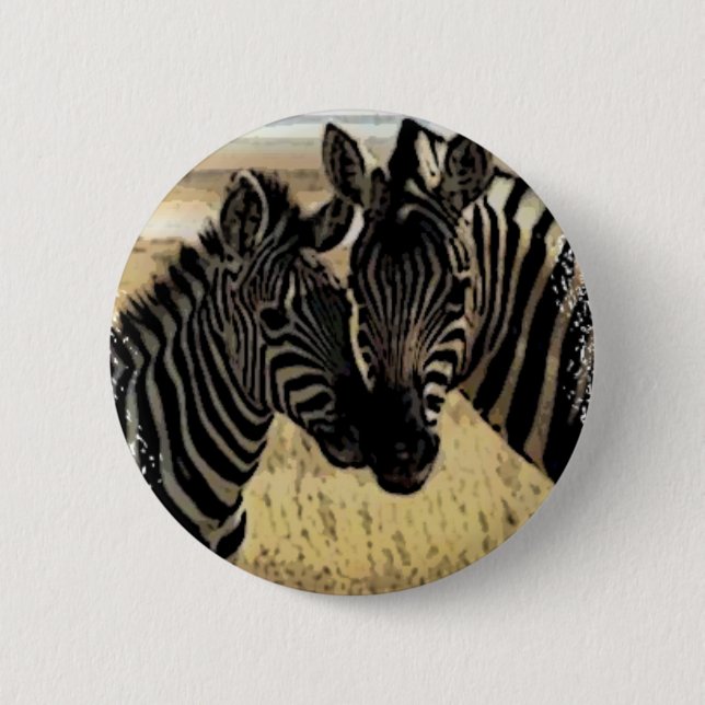 ZEBRA LOVE 6 CM ROUND BADGE (Front)