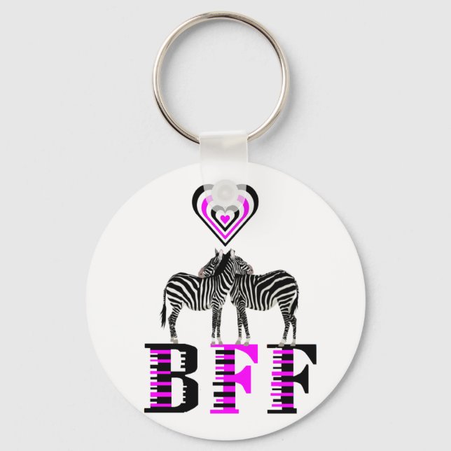 Zebra Love - BFF Key Ring (Front)