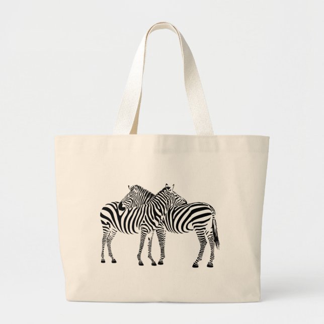 Zebra Love Large Tote Bag (Front)