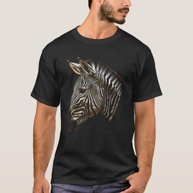 Zebra Lover Artwork Animal Motif Zebra T-Shirt (Front)