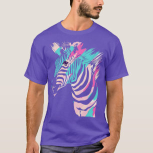 Zebra Lover Colourful African Wild Animal Safari W T-Shirt
