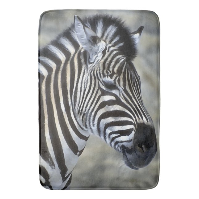 Zebra Lovers Art Bath Mat (Front Vertical)