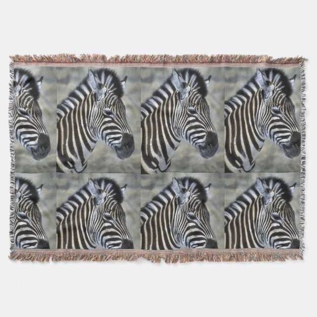 Zebra Lovers Art Throw Blanket (Front)