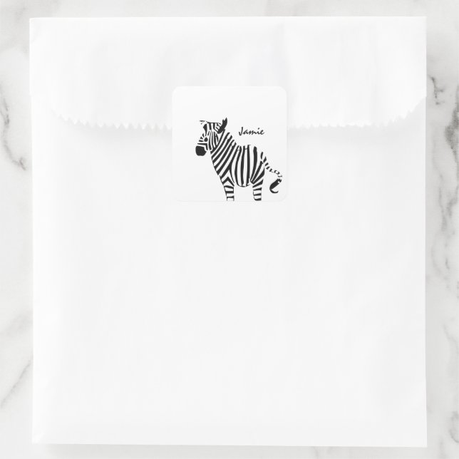 Zebra Lovers Gifts Square Sticker (Bag)