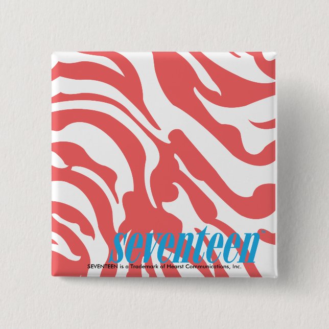 Zebra LtPink 15 Cm Square Badge (Front)