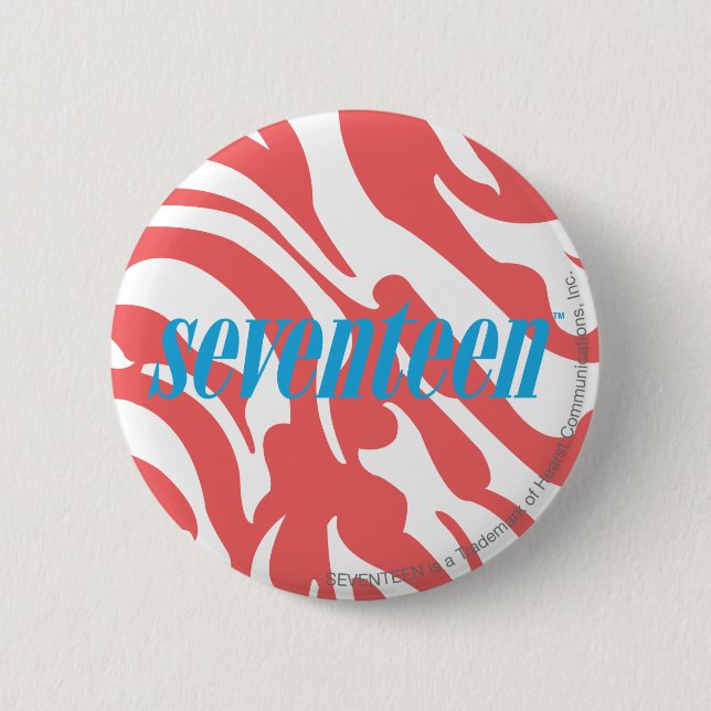 Zebra LtPink 6 Cm Round Badge (Front)