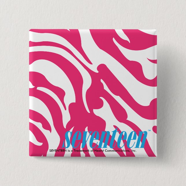 Zebra Magenta 15 Cm Square Badge (Front)
