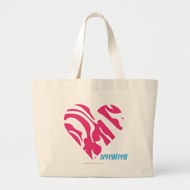 Zebra Magenta 2 Large Tote Bag (Front)