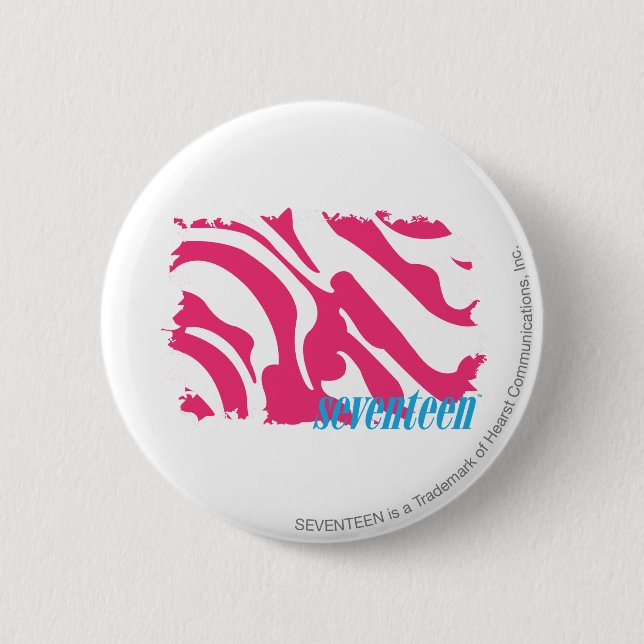 Zebra Magenta 3 6 Cm Round Badge (Front)
