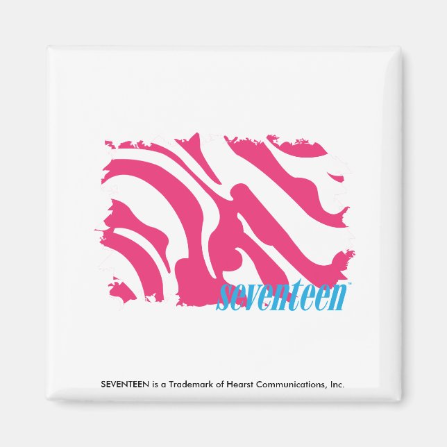 Zebra Magenta 3 Magnet (Front)