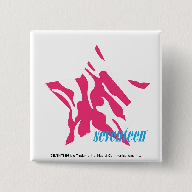 Zebra Magenta 4 15 Cm Square Badge (Front)