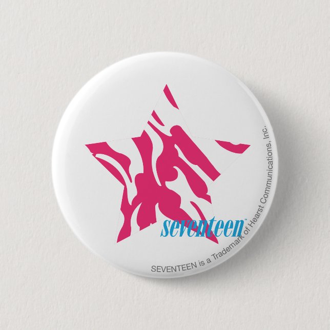 Zebra Magenta 4 6 Cm Round Badge (Front)