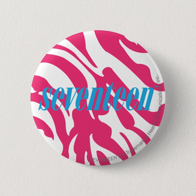 Zebra Magenta 6 Cm Round Badge (Front)