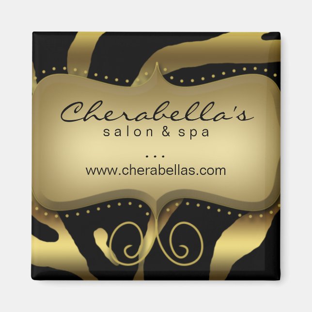 Zebra Magnet Animal Gold Black Frame (Front)