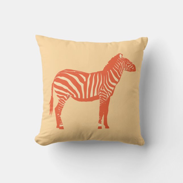 Zebra - Mandarin and light orange Cushion (Front)